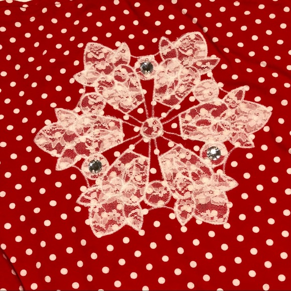 Mallory May girls red snowflake dress size 5 - Picture 3 of 6